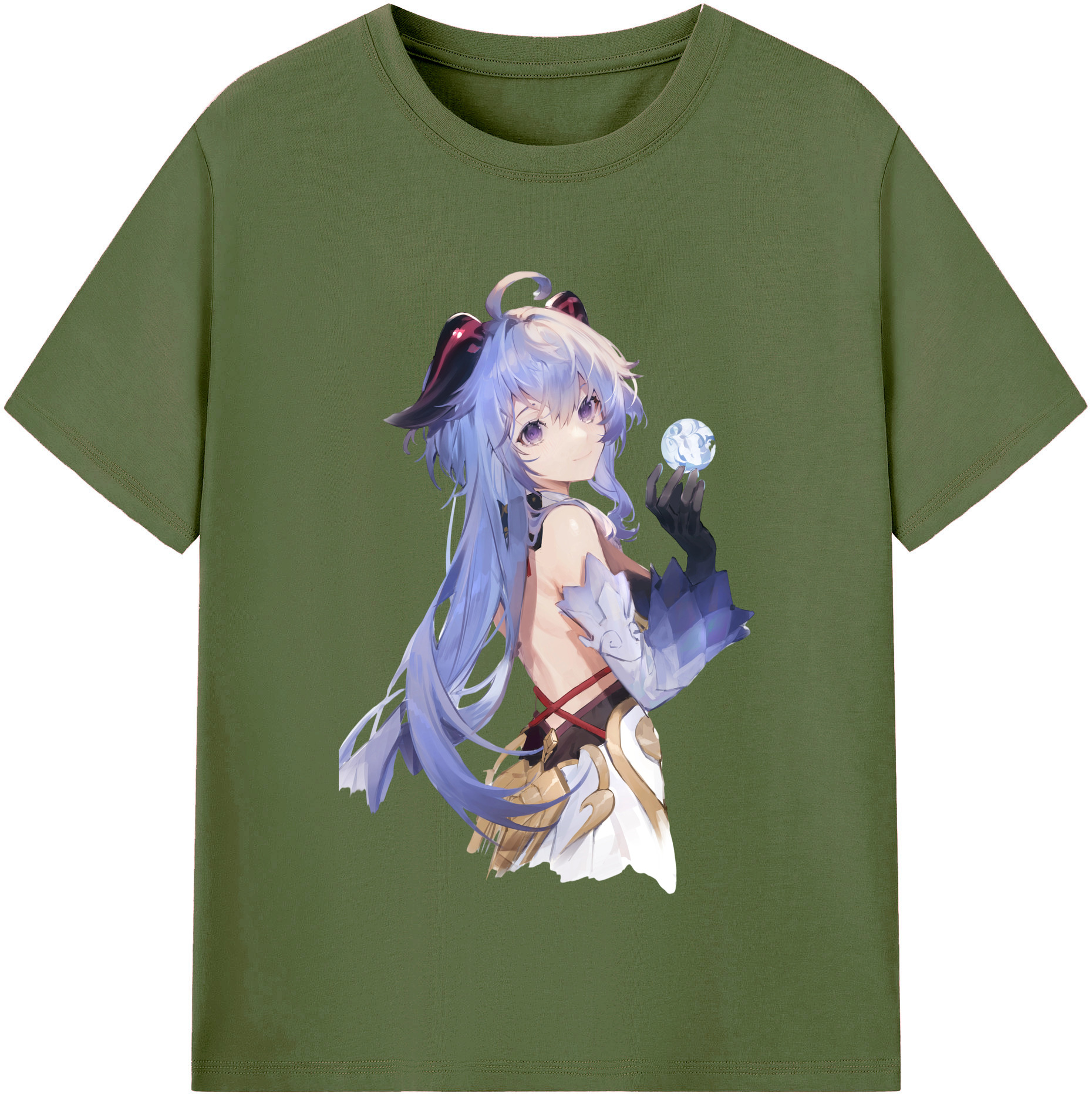 げんし神 甘雨 かんう genshin Ganyu 綿100％半袖Tシャツ（フロントプリント）